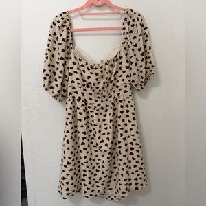 Lush Cream and Brown Dress